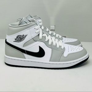 NIKE AIR JORDAN 1 MID**Grey/White Basketball Sneakers**US 8.5**NIB